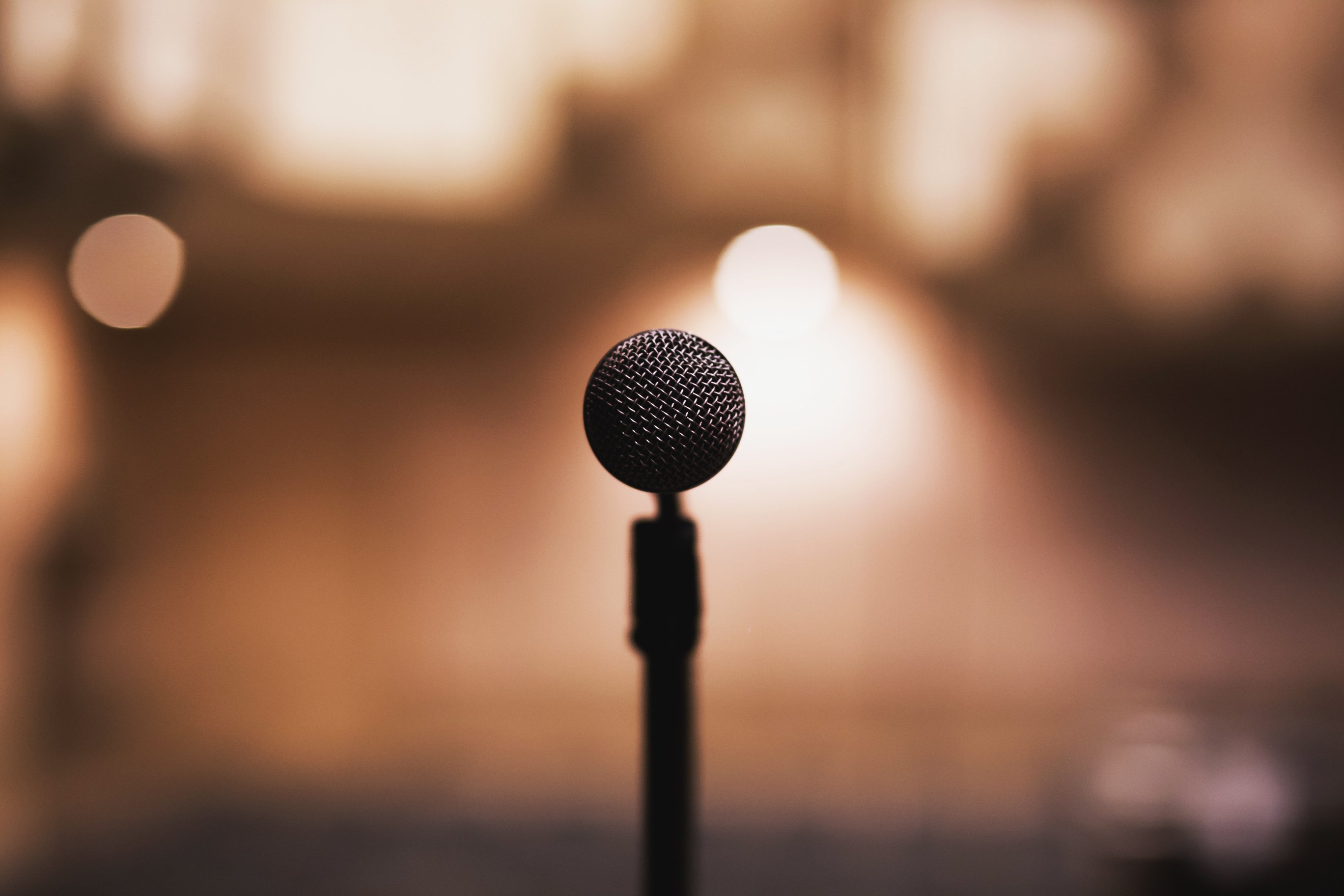 Microphone on Stage in a Concert